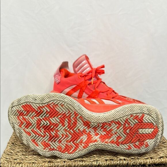 ADIDAS DAME 6 Basketball Sneakers Size 9 FU6808 Solar Red - Picture 5 of 7